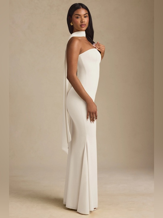 Oh Polly Dresses & Skirts - Oh Polly IMOGENE SZ 4 new White Strapless Gown with Neck Drape